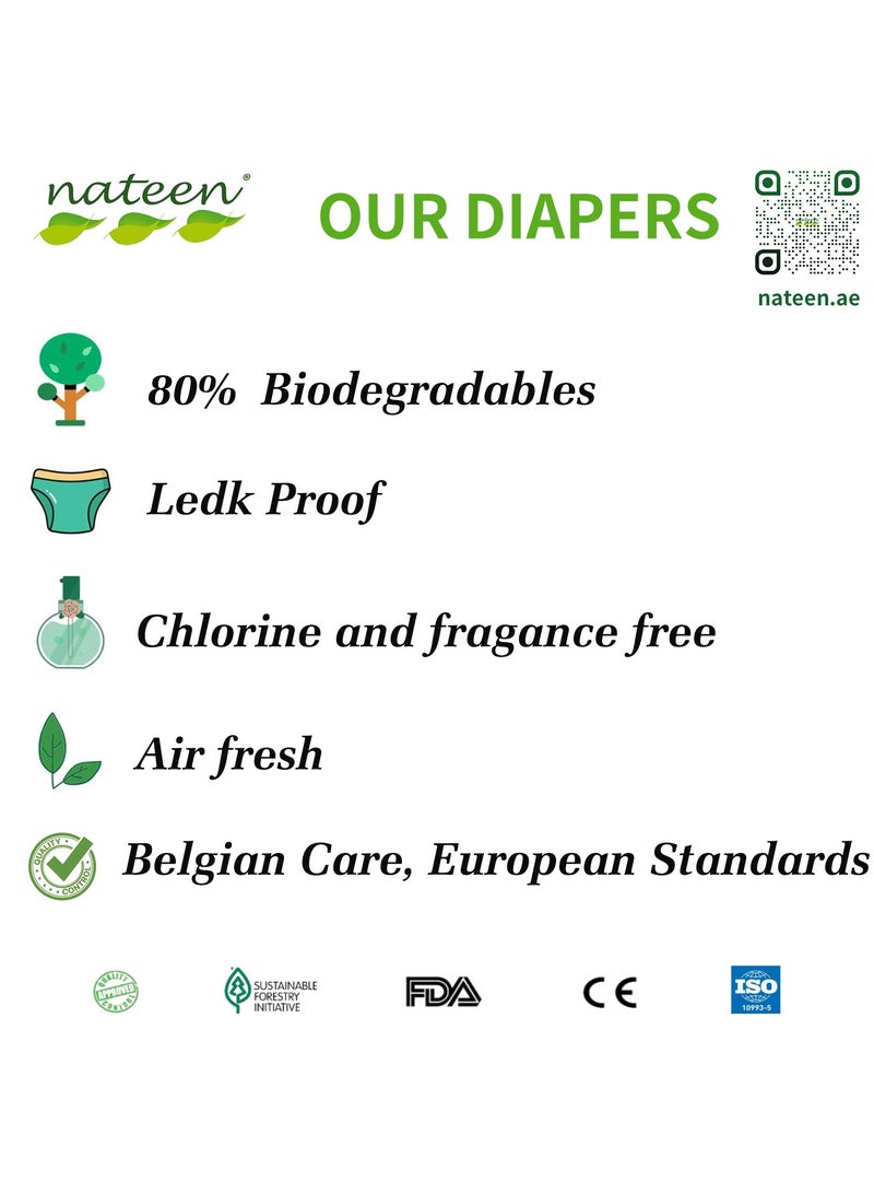 nateen حفاضات فليكسي ماكسي للكبار، 20 قطعة من حفاضات السحب للكبار، حفاضات سحب ليلية للسلس البولي، متوسطة الحجم، مقاس الخصر 90-130 سم، راحة فائقة، مزيج ممتاز من الحماية. (20 قطعة) - Image 2